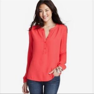 J.Crew Red Silky Tunic Top